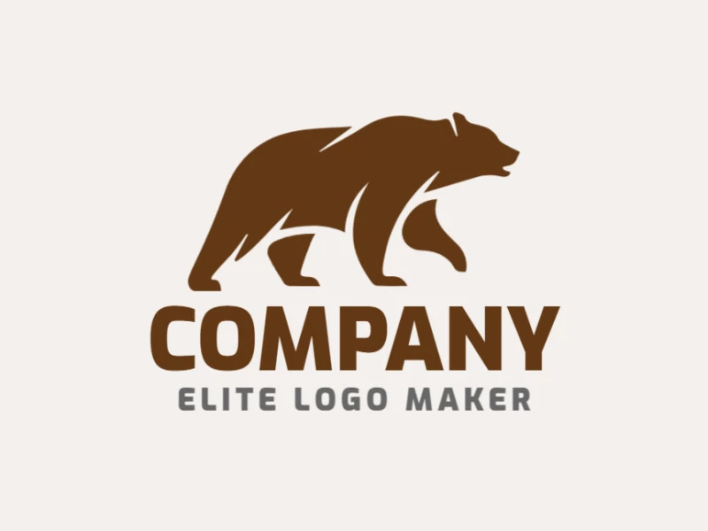 Logo in the shape of a bear walking with a brown color, this logo is ideal for different business areas.