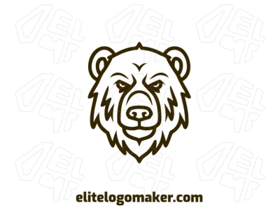 A beautiful logo design featuring a bear's head with a fierce look, presented in an initial letter style for a bold and striking appearance.