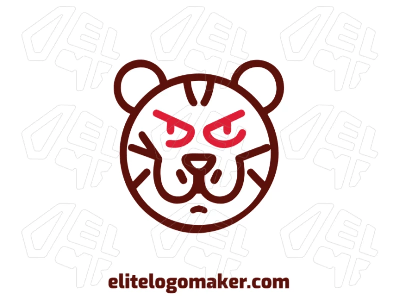 Bear's Head With Orange Eyes - Premium Logo Noticeable mascot logo design featuring a bear's head with vibrant orange eyes, delivering a strong and premium brand identity.