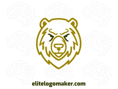 A logo template featuring a bear's head with a special design, offering a simple and clean design style.