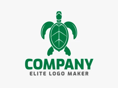 Eye-catching mascot logo design featuring a beautiful green turtle, offering a unique and vibrant visual identity for your brand.