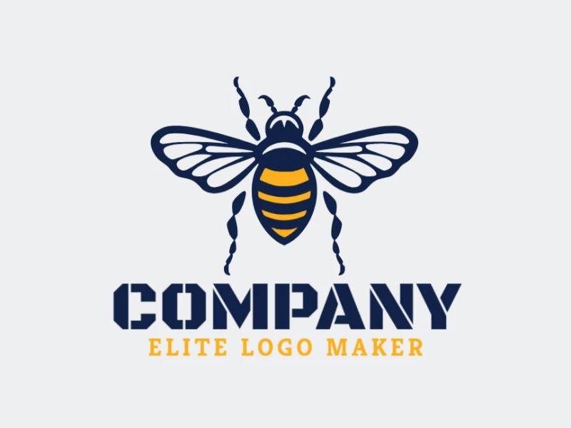 Ideal logo for different businesses in the shape of a bee, with creative design and symmetric style.