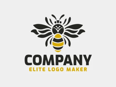 Buzz with creativity! This abstract logo features a bee in vibrant black and yellow. Perfect for businesses seeking a distinctive and energetic brand.