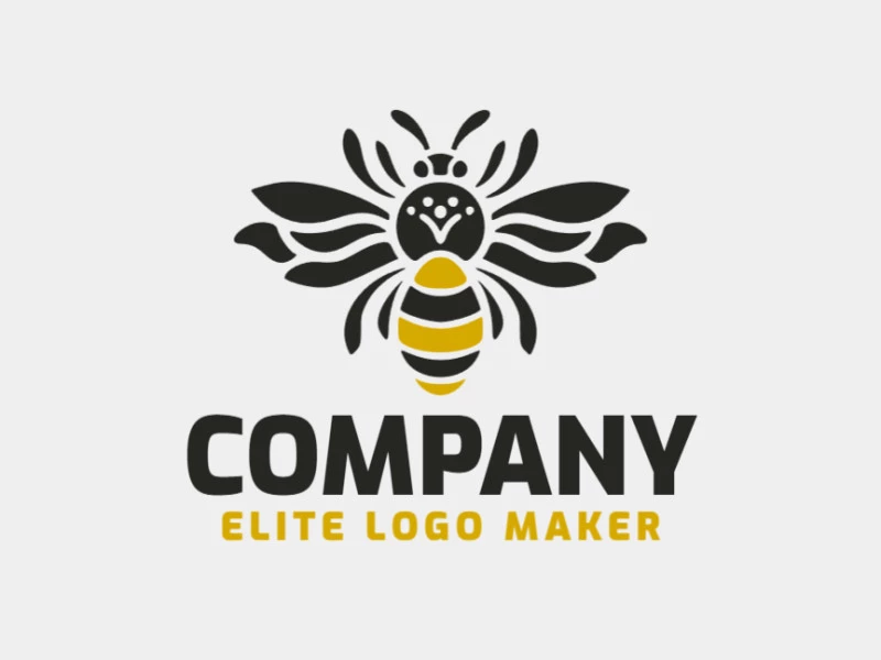 Buzz with creativity! This abstract logo features a bee in vibrant black and yellow. Perfect for businesses seeking a distinctive and energetic brand.