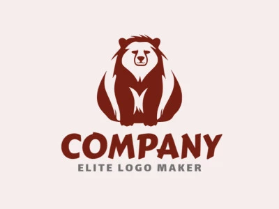 Create a logo for your company in the shape of a big bear with abstract style and brown color.