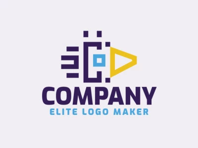 Logo Template for sale in the shape of a bird, the colors used was blue and yellow.