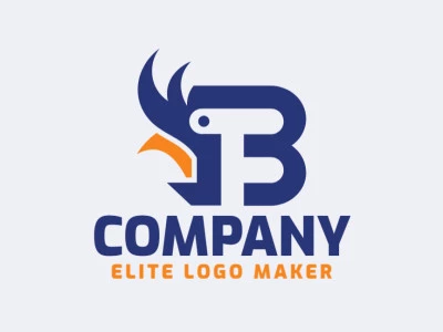 Modern logo in the shape of a bird combined with a letter "B", with professional design and abstract style.