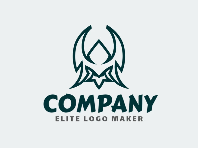 Customizable logo in the shape of a bird wild with a symmetric style, the color used was green.