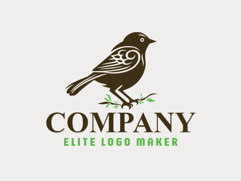 Create an ideal logo for your business in the shape of a bird wild with abstract style and customizable colors.