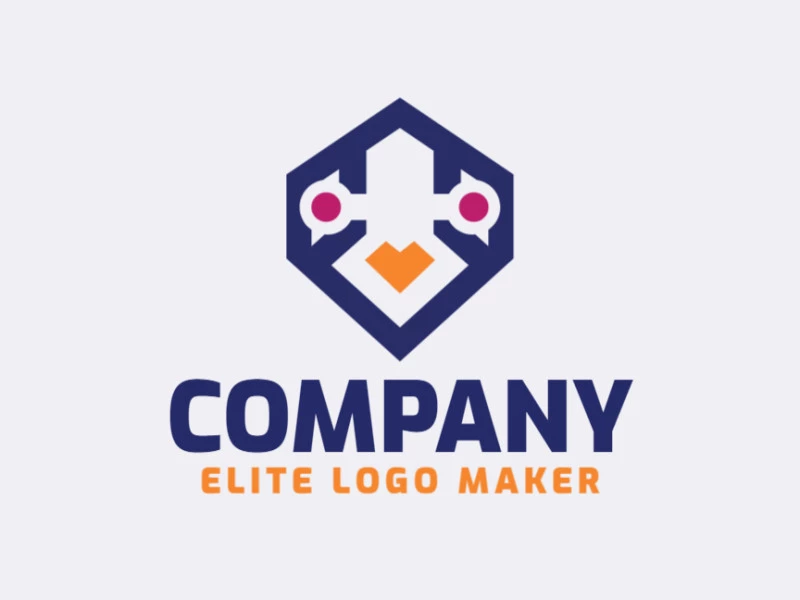 Modern logo in the shape of a birdie, with professional design and simple style.