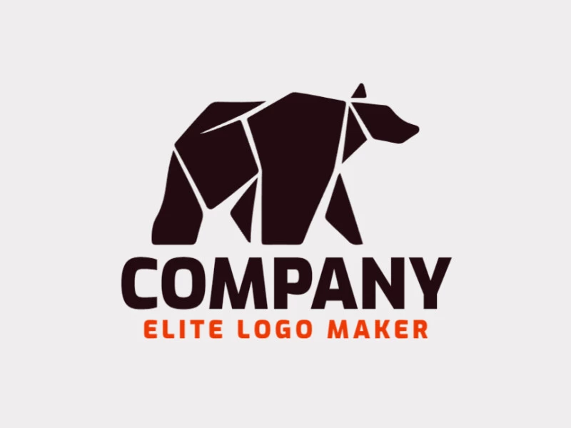 Creative logo in the shape of a black bear with a refined design and abstract style.