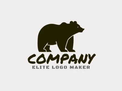 A sleek black bear mascot logo design, embodying strength and determination.