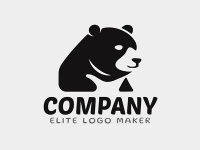 A black bear in an abstract style, filled with strong, black colors. A logo that stands out and creates an impact.