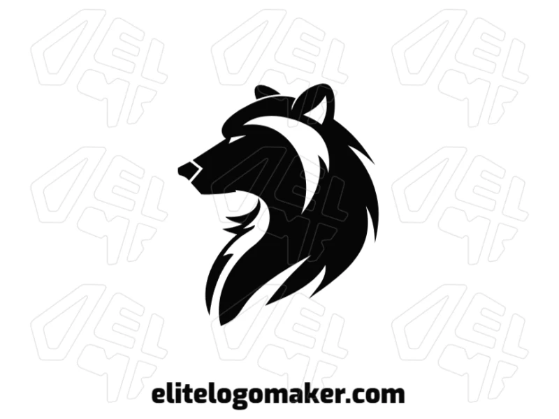 Black Bear Head With Abstract Design - Unique Logo Creation Creative mascot logo featuring an abstract design of a black bear head, perfect for a bold and unique visual identity.