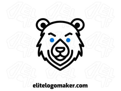 A beautiful black bear head with customizable design, crafted in an abstract style with dynamic and bold colors to create a striking visual impact.