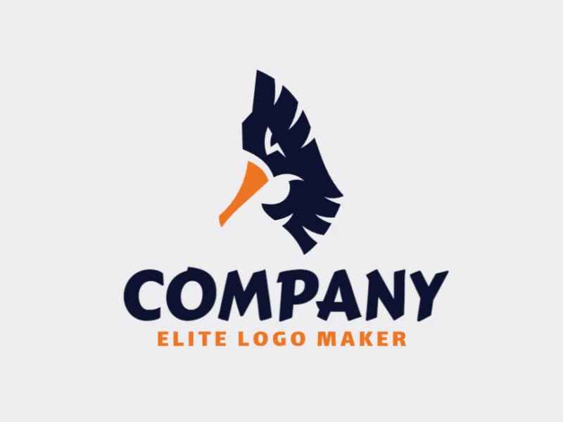 Abstract logo in the shape of a black bird with creative design.