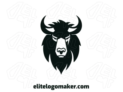 A company logo design of a black bull with an abstract style, creating a strong and dynamic animal symbol that stands out with elegance.