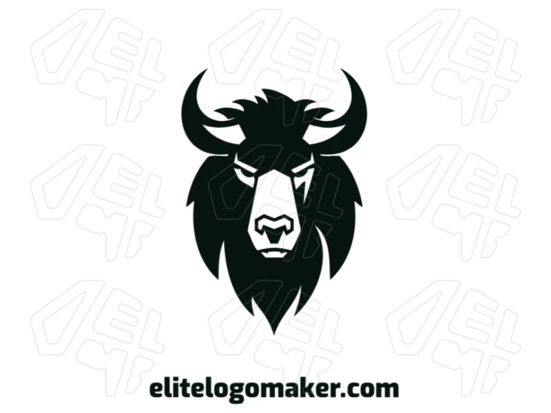 Black Bull With Abstract Design - Ideal Company Logo A company logo design of a black bull with an abstract style, creating a strong and dynamic animal symbol that stands out with elegance.
