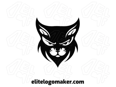 A professional logo featuring a black cat's head with an abstract design, created in an abstract style for a unique and modern appearance.