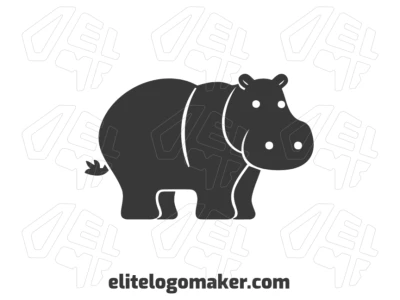 Vector logo featuring a black hippopotamus in an animal style, designed to create a strong and unique brand identity.