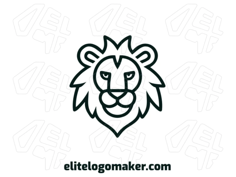 Black Lion Head With Unique Design - Affordable Logo Generate a bold logo featuring a black lion head with a unique and symmetrical design, ideal for a strong brand identity.