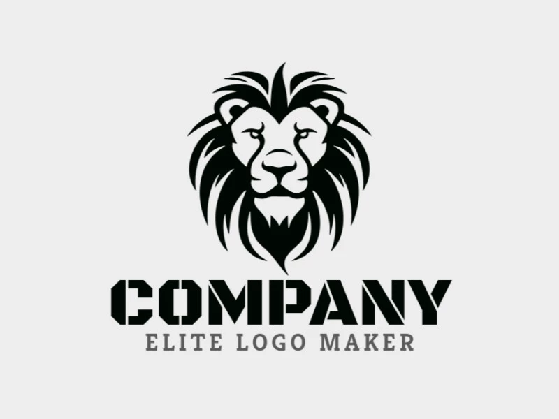 Abstract logo with a refined design forming a black lion, the color used was black.