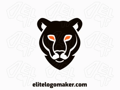 An excellent and editable animal logo featuring a sleek black panther with a striking orange eye, creating a bold and powerful design.