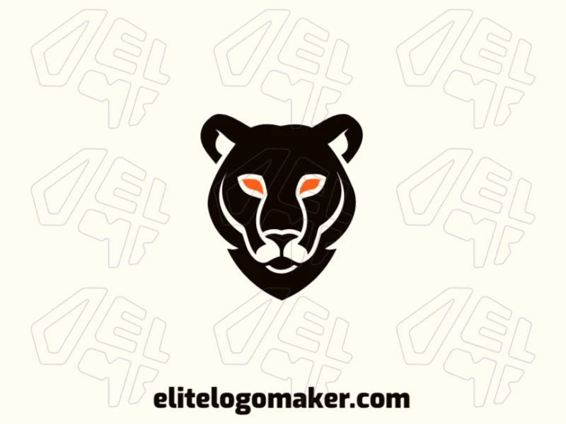 An excellent and editable animal logo featuring a sleek black panther with a striking orange eye, creating a bold and powerful design.