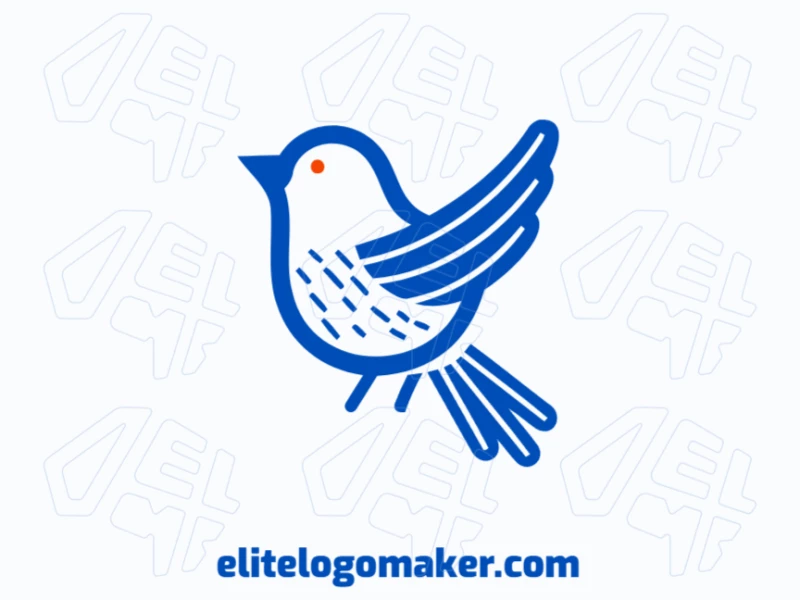 Minimalist blue bird flying logo, ideal for a business seeking a cheap yet elegant design that conveys freedom and agility.