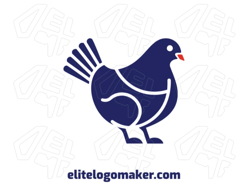 Blue Bird With Unique Design - Customizable Logo Beautiful animal logo featuring a unique blue bird design, perfect for creating a memorable and visually striking brand identity.