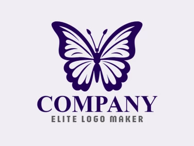 Create your online logo in the shape of a blue butterfly with customizable colors and symmetric style.