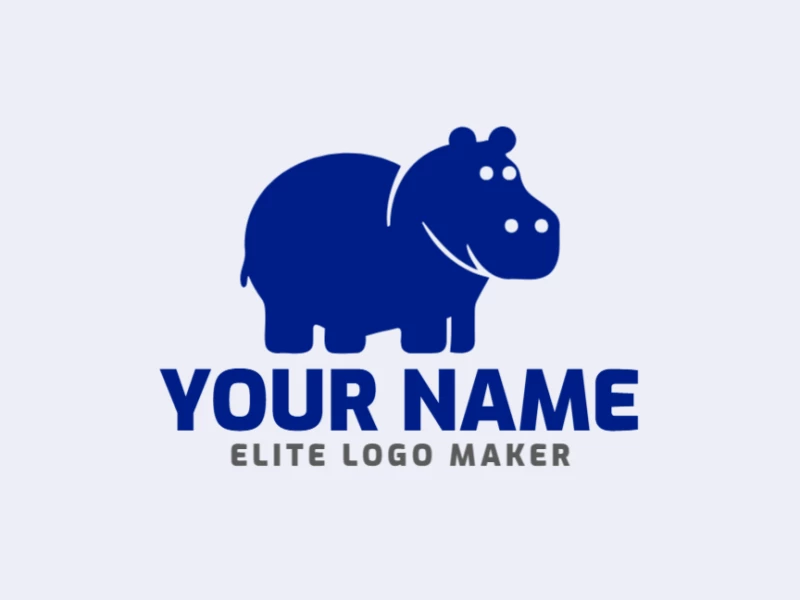 An attractive logo featuring a blue hippo in a playful yet stylish animal design, crafted to capture attention with its charming appeal.