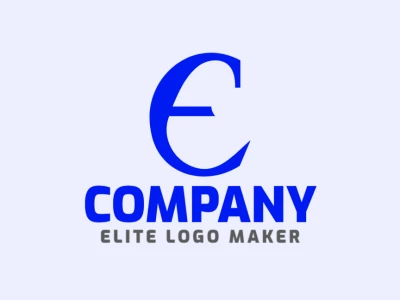 A flashy blue letter 'E' logo in an initial letter style, designed to generate attention with its bold and striking vector form.