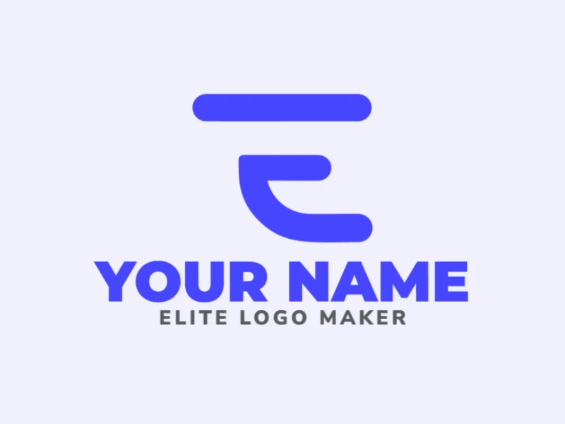 A good minimalist logo featuring a blue letter "E", designed with simple shapes for a clean and professional look.