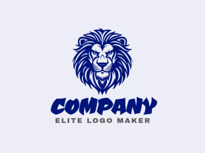 A luxurious abstract logo featuring a blue lion, designed with bold shapes to create a noticeable and elegant visual identity.