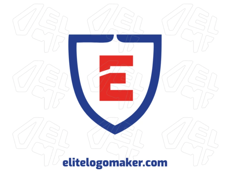 Blue Medieval Shield With Letter "E" In The Center - Notable Logo Creative emblem logo with a blue medieval shield featuring the letter "E" at the center in a bold and clean style.