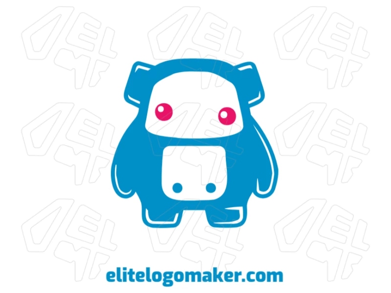 Blue Monster With Captivating Design - Logo Creator Graceful and captivating blue monster logo design in pictorial style, perfect for standing out with charm and creativity.