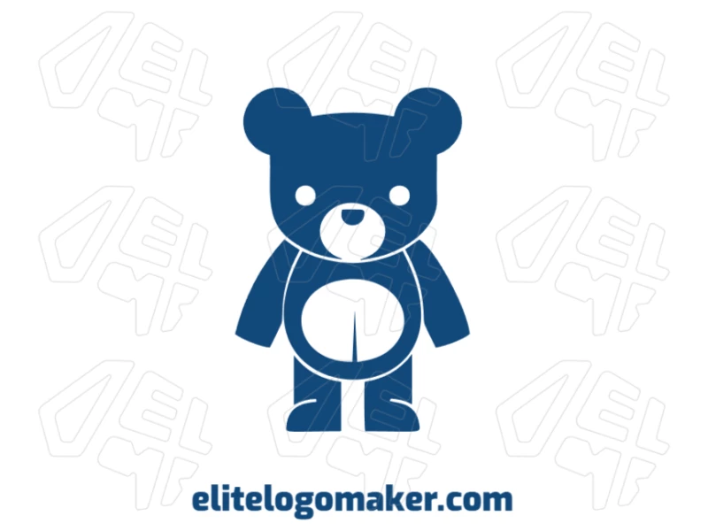 Eye-catching design featuring a blue teddy bear with a symmetrical style that combines charm and simplicity in one logo.