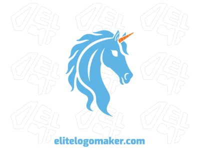 Creative logo featuring a blue unicorn with an abstract design, combining elegance and imagination for a standout visual identity.