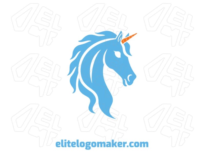 Blue Unicorn With Abstract Design - Distinct And 100% Customizable Logo Creative logo featuring a blue unicorn with an abstract design, combining elegance and imagination for a standout visual identity.