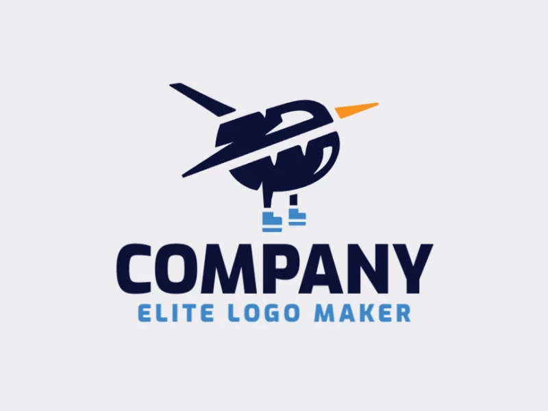 Modern logo in the shape of a bluebird with professional design and animal style.