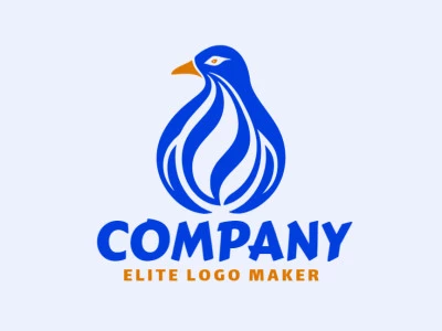 Professional logo in the shape of a bluebird with a tribal style, the colors used were dark blue and dark yellow.