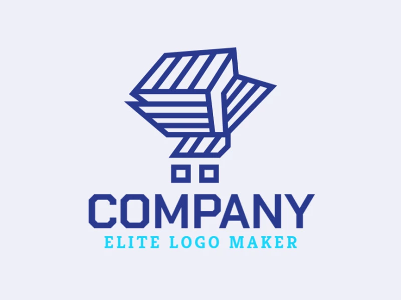 Simple logo composed of abstract shapes forming a bluebird.