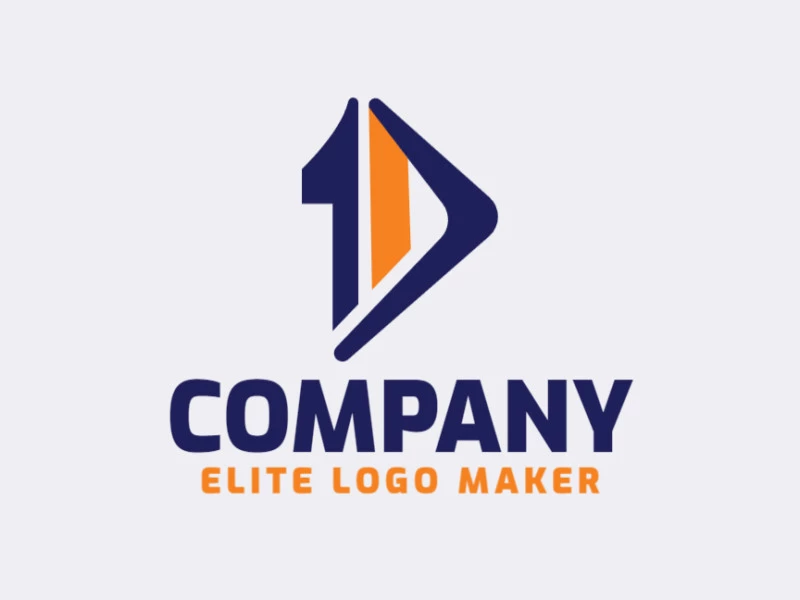 Logo available for sale in the shape of a boomerang combined with a "10", with abstract design.