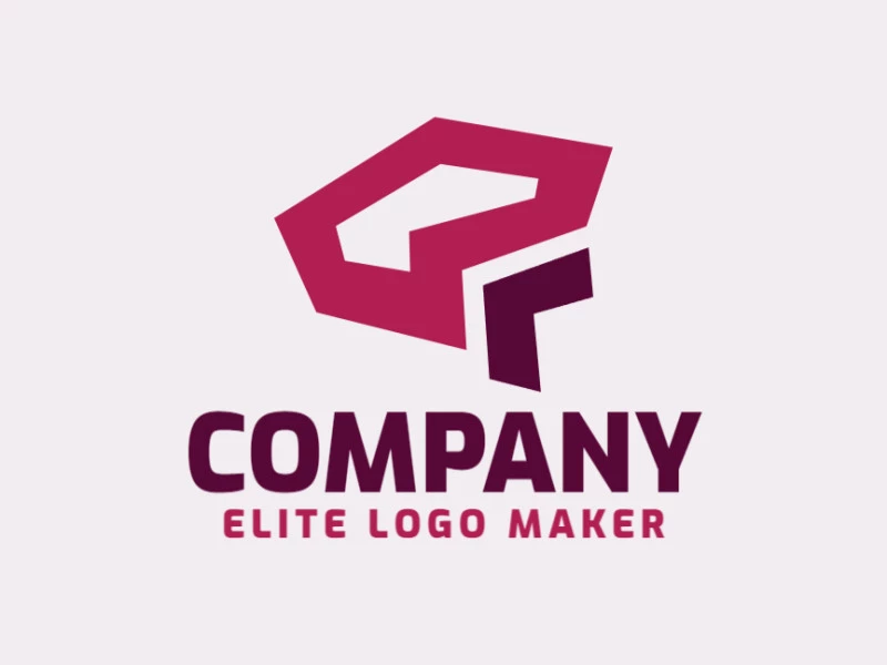 Logo with creative design, forming a brain combined with a letter "B", with abstract style and customizable colors.