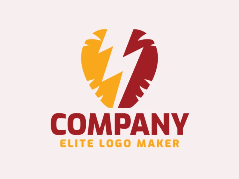 Logo with creative design, forming a brain combined with a lightning bolt, with abstract style and customizable colors.