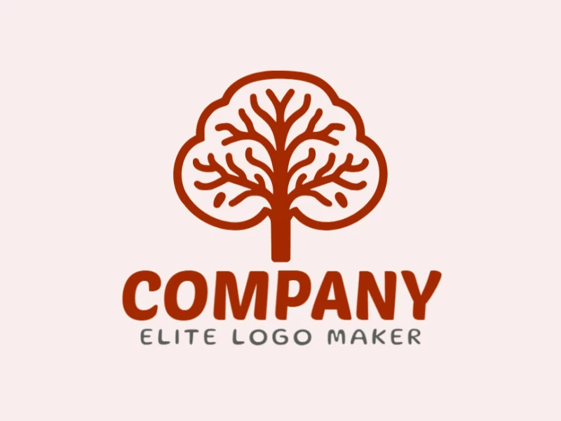 A logo with a double meaning, combining a brain and tree in dark red, symbolizing growth and knowledge.