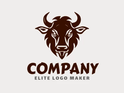 A minimalist logo featuring a brave bull head, designed with sleek lines to create a luxurious and suitable visual identity.