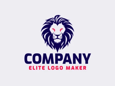 Professional logo is in the shape of a brave lion with an abstract style, the colors used were orange and dark blue.