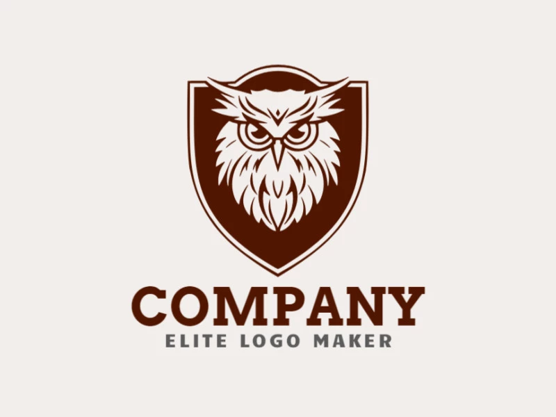 Create a memorable logo for your business in the shape of a brave owl with symmetric style and creative design.